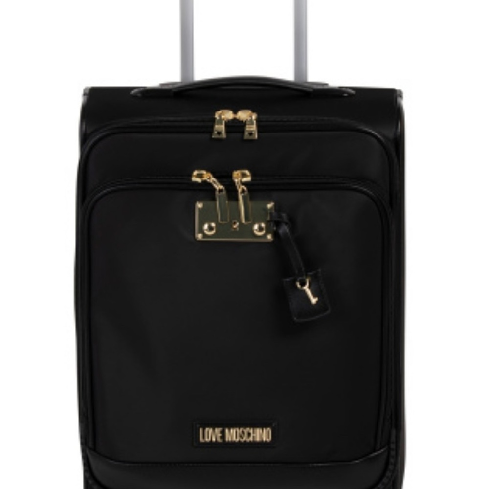 Love Moschino Black and Gold Travel Luggage